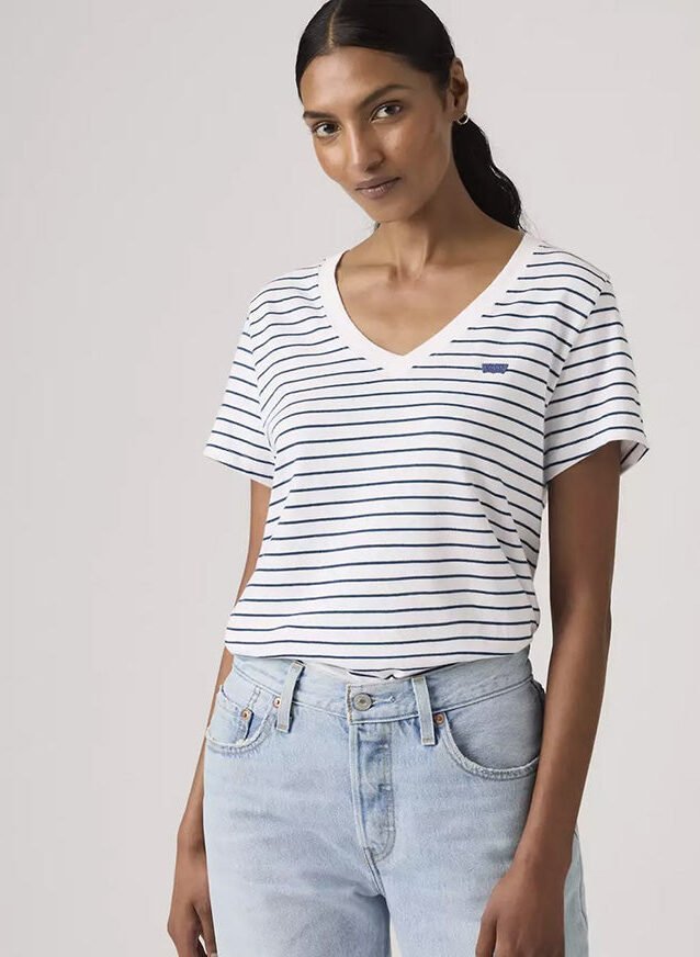 Favourite V-Neck Golf Course Stripe Tee