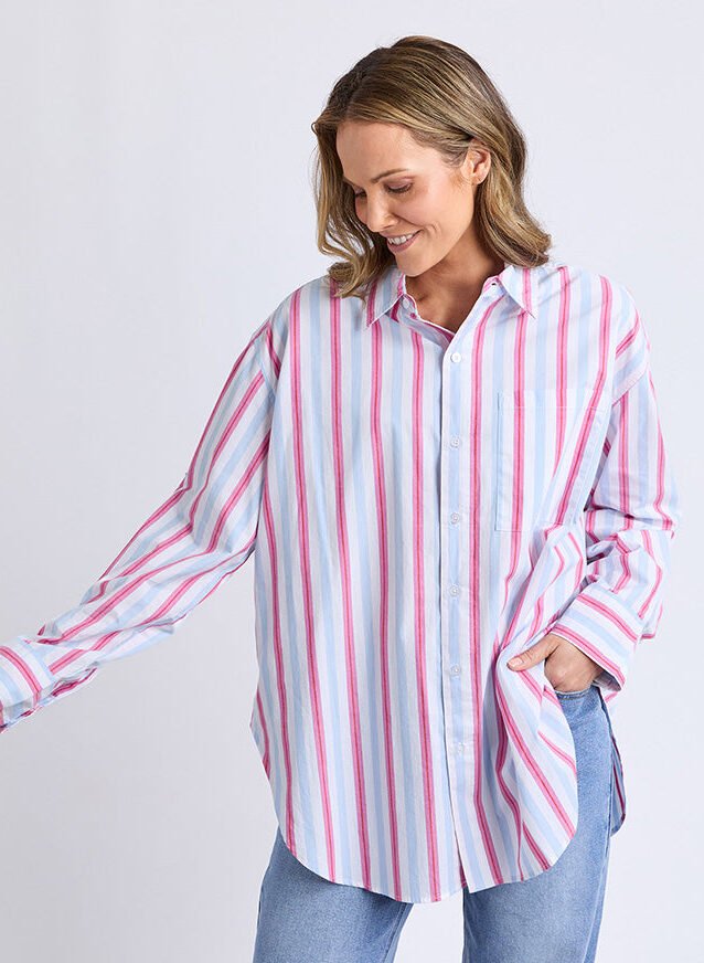 Cyrus Shirt Cranberry Stripe