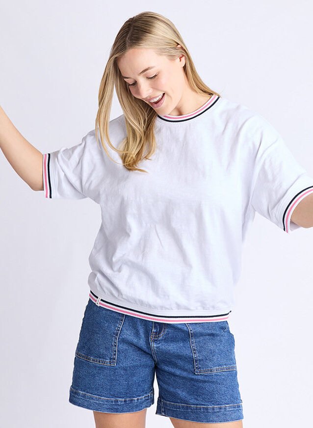 Faye Short Sleeve Sweat White