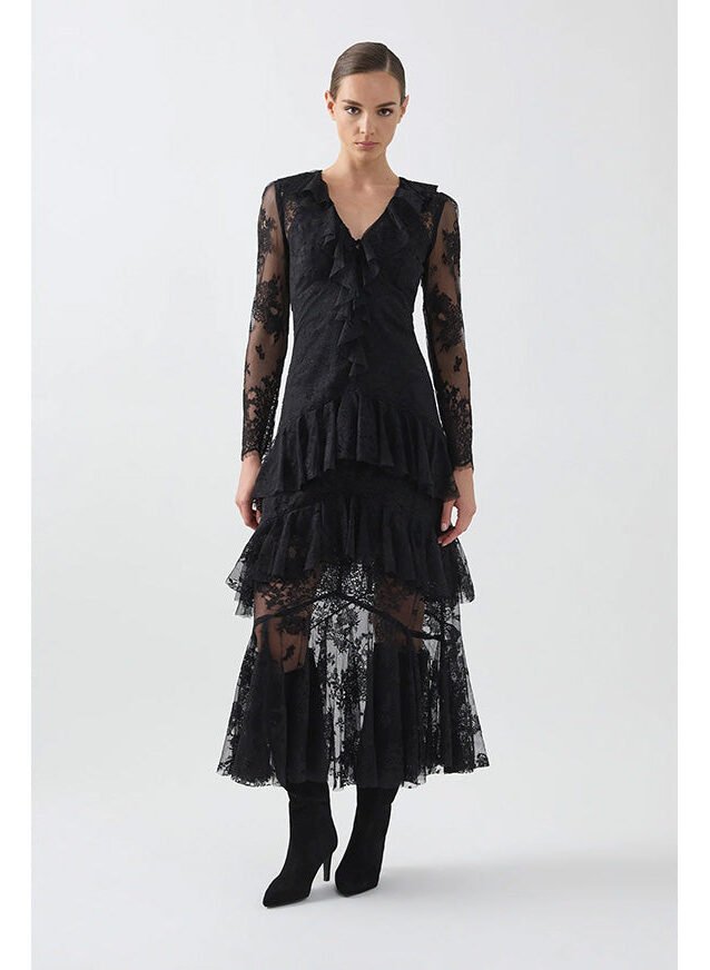 Antionette Lace Dress Black