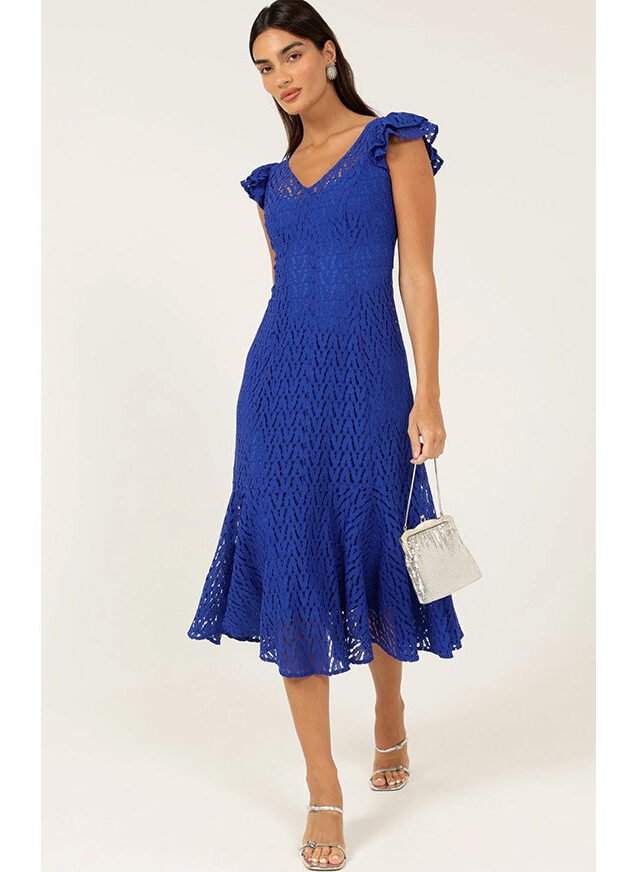 Sienna Sunset Dress Marine Chevron Lace