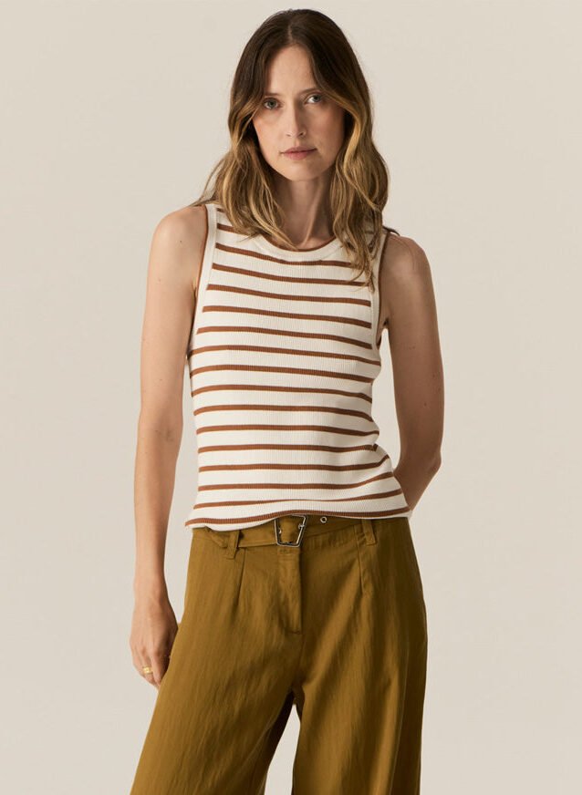 Luca Tank White/Camel