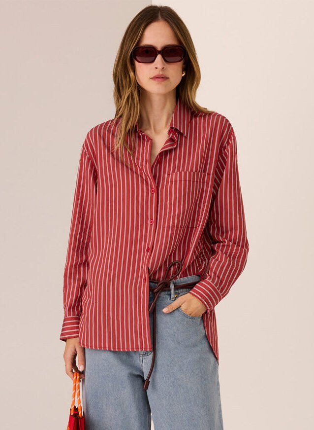 Marlon Stripe Shirt Red Stripe