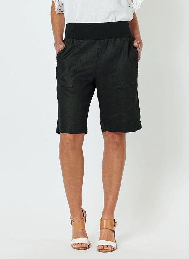 Jordan Jersey Waist Linen Short Black